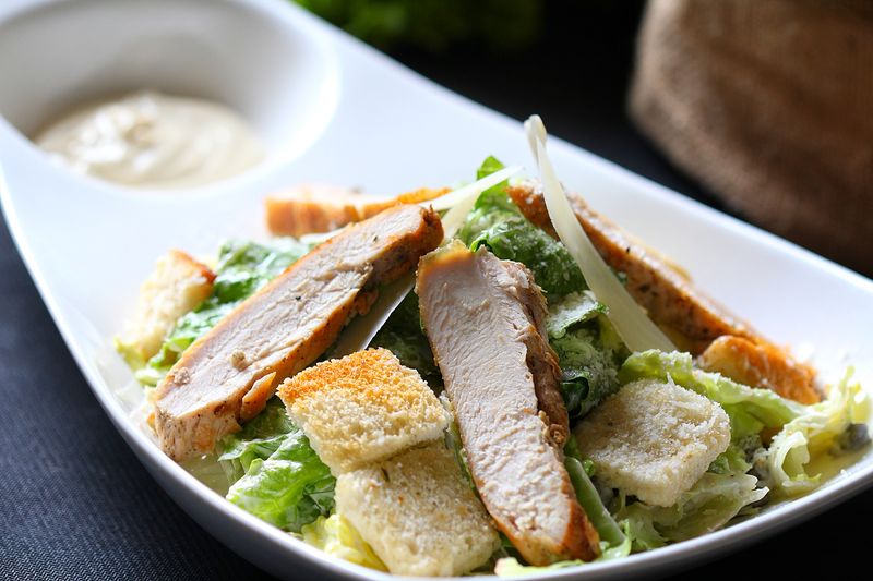 Caesar Salad with romaine lettuce and croutons